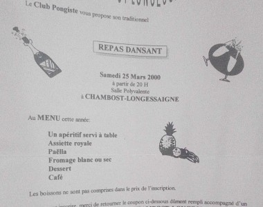 25 Mars 2000 : Premier repas dansant